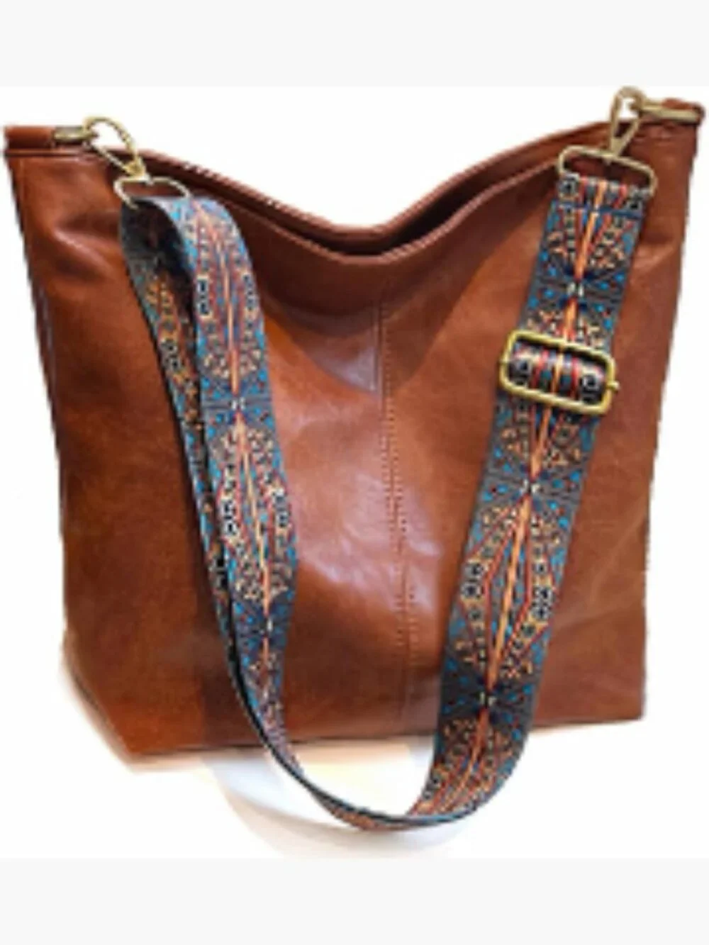 Vegan Leather Hobo Bag Crossbody Shoulder Purse with Zipper for Women